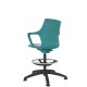 Turquoise Perforated Shell Draughtsman With Black Swivel Base